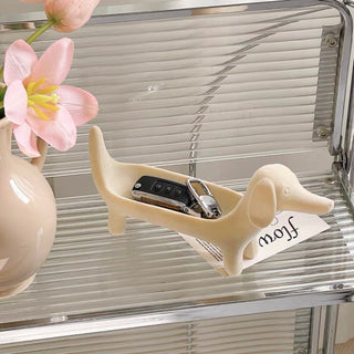 Dachshund motif accessory tray dog