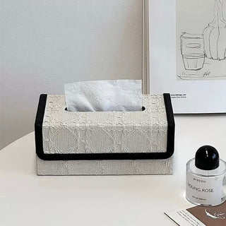 Faux Leather Piping Modern Tissue Case