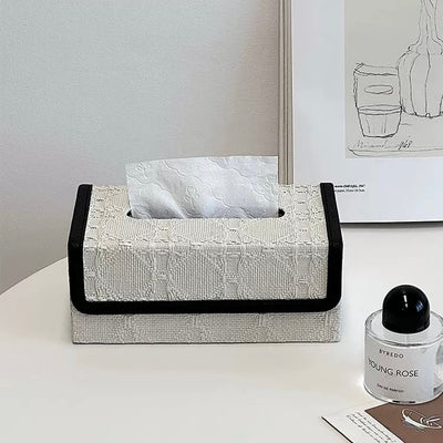 Faux Leather Piping Modern Tissue Case