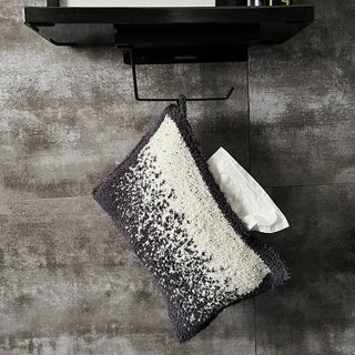 Gradient knit tissue case cover hanging gray