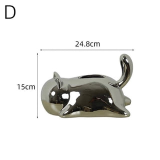 Lying Down Cat Ceramic Tissue Case  Cat Tissue Box