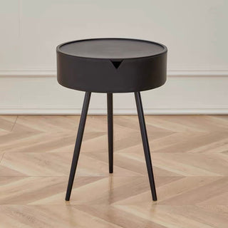 Storage-equipped Simple Round Side Table   in