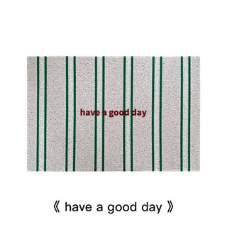 Striped Pattern Message Entrance Mat  50 x 80 cm Mud Removal