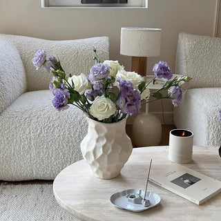 Uneven Ceramic Monotone Flower Vase