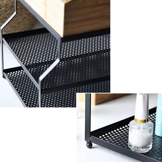 Multifunctional Bamboo x Iron Storage Rack for Tissues and Cosmetics
