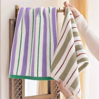 Mixed Stripe Color Face Towel  100% Cotton Combed Cotton Absorbent