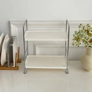 Desktop Two-Tier Storage Rack 2 Types  White