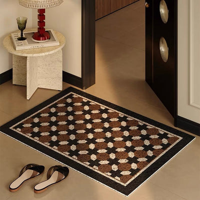 Retro Geometric Pattern Entrance Mat  50 x 80 cm Mud Removal Mat