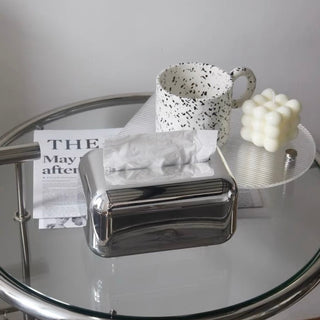 Silver Metallic Simple Tissue Case