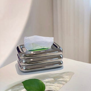 Ceramic Three-Tier Chubby Tissue Case Silver