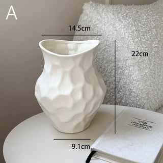 Uneven Ceramic Monotone Flower Vase