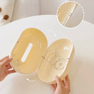 Round Silhouette Cream Color Tissue Case  Tissue Box