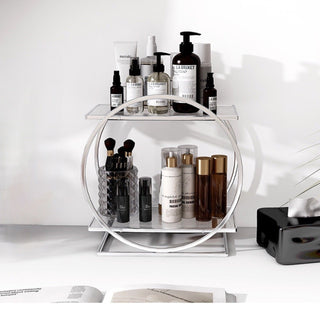 Round Frame Two-Tier Storage Rack   Perfume Storage