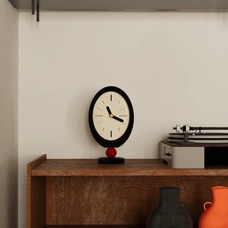 Black Frame Oval Stand Clock Table Clock