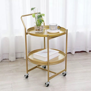 Gold Castered Tier Tray Wagon Storage Cart