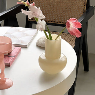 Red Glass Flower Vase