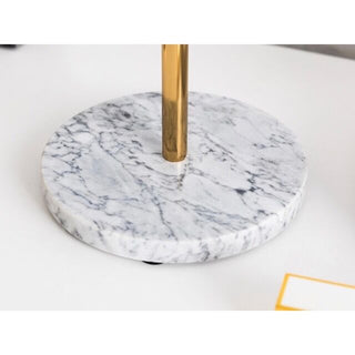 Round Marble Gold Stand Double-Sided Mirror