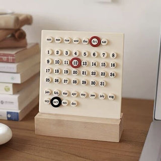 Wood Stand Desktop Mini Board Perpetual Calendar