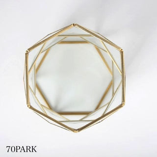 Gold Triangle Frame Brush Stand Pen Holder