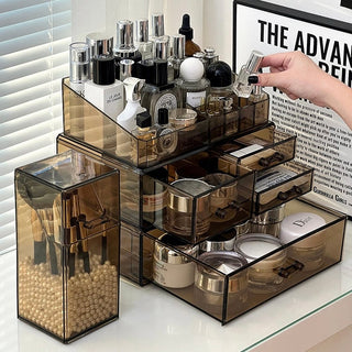 Clear Color Pearl Brush Stand  Storage Box