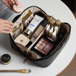 Simple Leather Large Capacity Cosmetic Storage Pouch  Travel Pouch