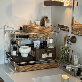 Rattan Multifunctional Tissue Case Storage Small Item Holder Remote Control Stand