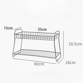 Stainless steel silver two-tier cosmetic storage multi-rack bathroom vanity perfume storage