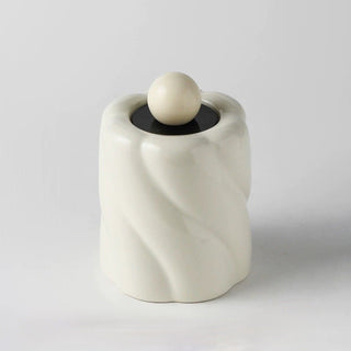 Ball-shaped Ceramic Twist Brush Stand with Lidin  Small Item Storage Box