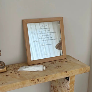 Wood Frame Square Lettering Mirror  Mirror Tray Art