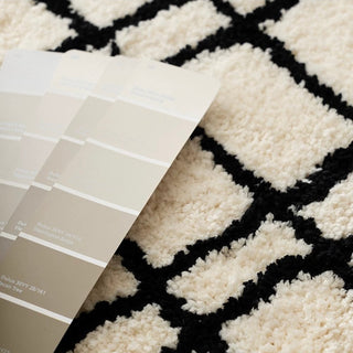 Monochrome Grid Door Mat Entrance Mat  50x80cm Absorbent Non-Slip Tufted