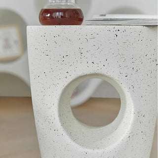 Scattered pattern perforated round side table coffee table