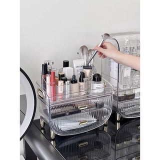 Clear Gold Drawer Tray Cosmetic Box Storage