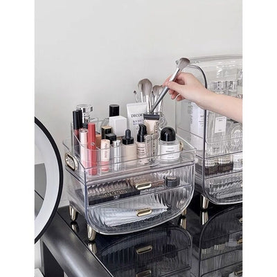 Clear Gold Drawer Tray Cosmetic Box Storage