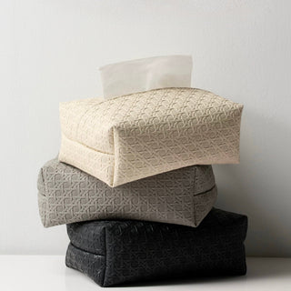 Kagome weave style faux leather tissue case simple design