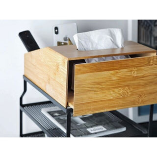 Multifunctional Bamboo x Iron Storage Rack for Tissues and Cosmetics