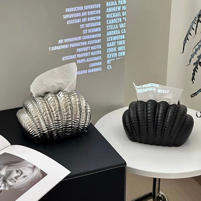 Shell motif modern ceramic tissue case