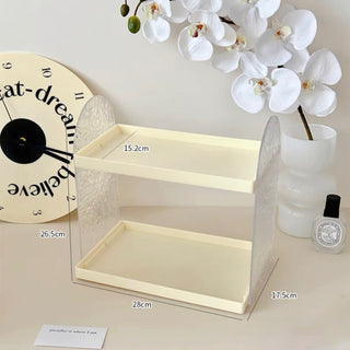Clear Side Arch Two-Tier Cosmetic Storage Rack