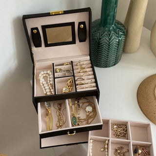 Mirrored Three-Tier Drawer Jewelry Box