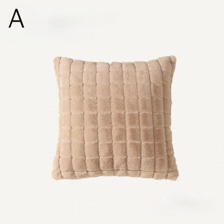Rich Faux Fur Grid Cushion Cover  45 x 45 cm