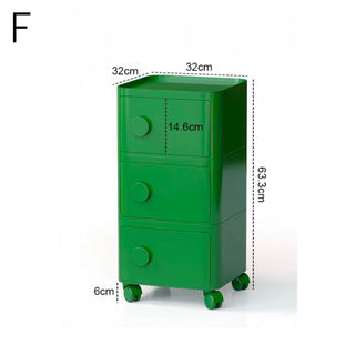 Castered Square Three-Tier Storage Rack Side Table