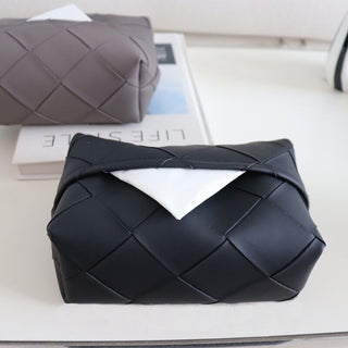 Braided-look faux leather simple tissue cover