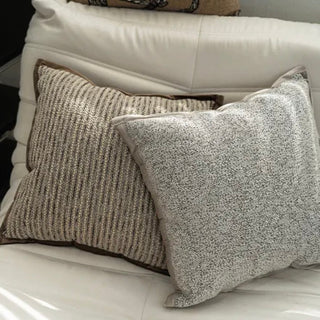 Brown Mix Embroidered Stripe Cushion Cover  45 x 45 cm