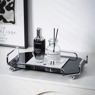 Silver frame acrylic trayin  for small items.