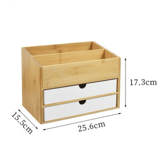 Bamboo tier drawer cosmetic storage rack