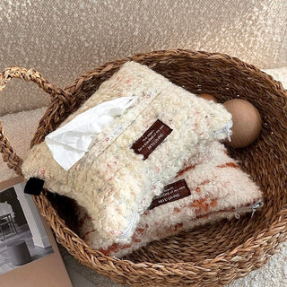Fluffy Mixed Knit Tissue Case   Hanging Tissue Cover