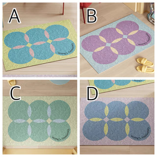 Colorful polka dot entrance mat 50 x 80 cm for removing mud.