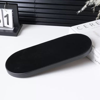 Iron Leather Oval Simple Accessory Tray  Storage