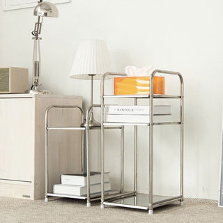 Modular Stainless Steel Tier Rack Side Table