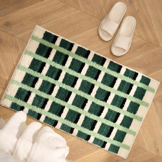 Colorful Check Absorbent Bath Mat  50 x 80 cm Door Entrance Mat Non-slip