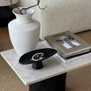Asymmetrical Footed Accessory Tray 2 Sizes  Compote Fruit Tray
